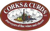 CORKS & CURDS, Portsmouth New Hampshire’s best and most extension selection of wine and cheese from around the world. Logo