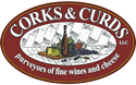 CORKS & CURDS, Portsmouth New Hampshire’s best and most extension selection of wine and cheese from around the world. Logo